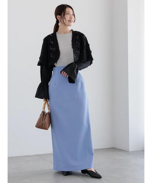 Te chichi(テチチ)の「【宮本茉由着用】ハイウエストロングナロースカート《2025spring catalog item》(スカート・レディース・ベージュ/サックスブルー/チャコールグレー・F)」の15枚目の写真