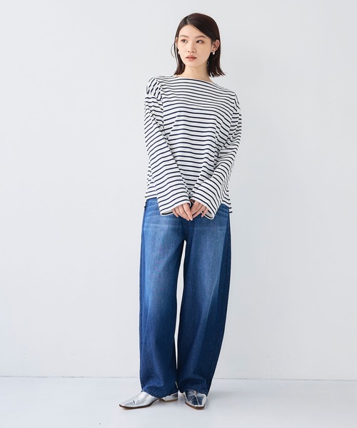 CROSS FUNCTION（クロスファンクション）の「《接触冷感》エブ楽 バレルカーブ ライトオンス デニムパンツ【CF/クロスファンクション】（デニムパンツ・レディース・ブルー/サックスブルー・ALL/AL/AM/TLL/TL/TM/LL/L/M）」の19枚目の写真