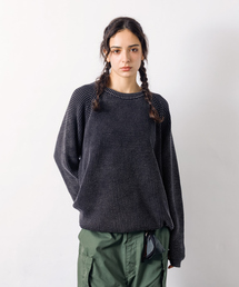 綿100% コットン ニット」に該当するニット/セーター（ブラック