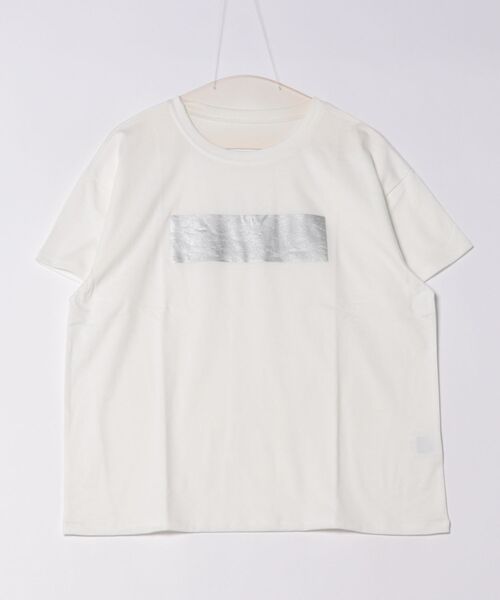 TRIANGLE PALETTE(トライアングルパレット)の「箔プリント半袖Tシャツ(Tシャツ/カットソー・レディース・ホワイト×シルバー/ブラック×シルバー/ホワイト×ゴールド・FREE)」の6枚目の写真
