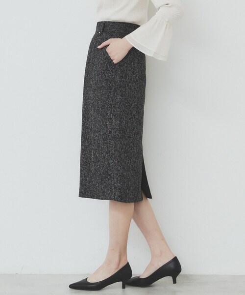 index(インデックス)の「サマーツイードタイトスカート【洗濯機洗い可/イージーアイロン】(スカート・レディース・アイボリー系3/ブラック系3/グリーン系4・36/38/40/42)」の8枚目の写真