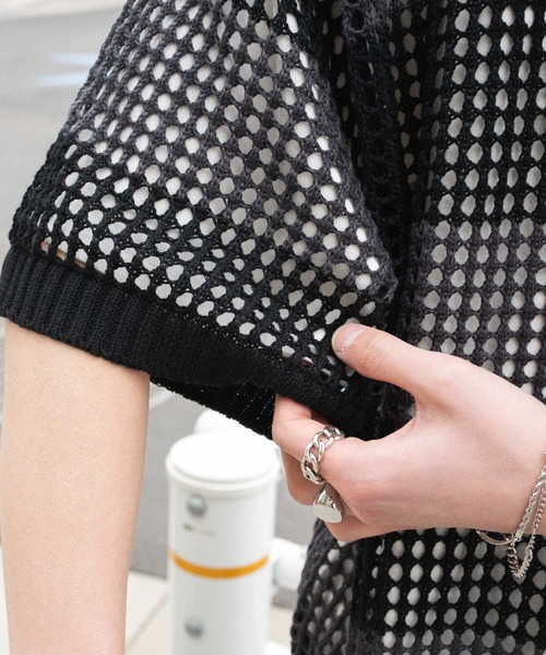 WEGO（ウィゴー）の「WEGO/アンサンブルメッシュニットプルオーバー（アンサンブル・メンズ・レッド系その他5/ブラック系その他5・LARGE/MEDIUM）」の5枚目の写真