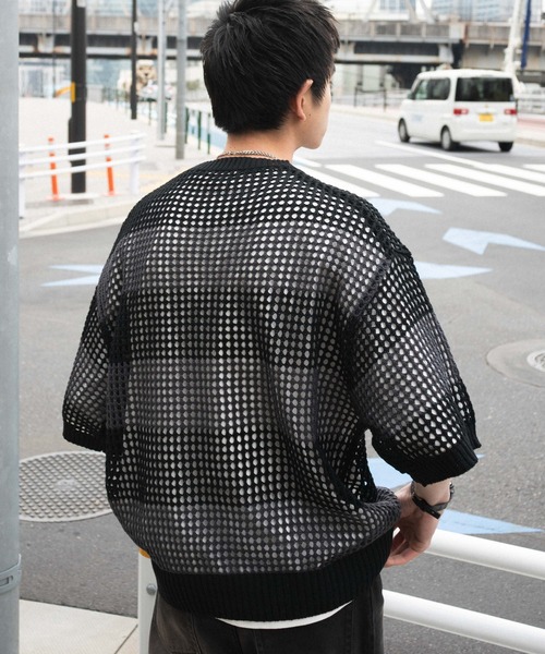 WEGO（ウィゴー）の「WEGO/アンサンブルメッシュニットプルオーバー（アンサンブル・メンズ・レッド系その他5/ブラック系その他5・LARGE/MEDIUM）」の13枚目の写真