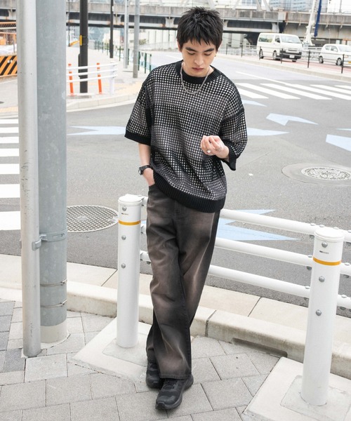 WEGO（ウィゴー）の「WEGO/アンサンブルメッシュニットプルオーバー（アンサンブル・メンズ・レッド系その他5/ブラック系その他5・LARGE/MEDIUM）」の15枚目の写真