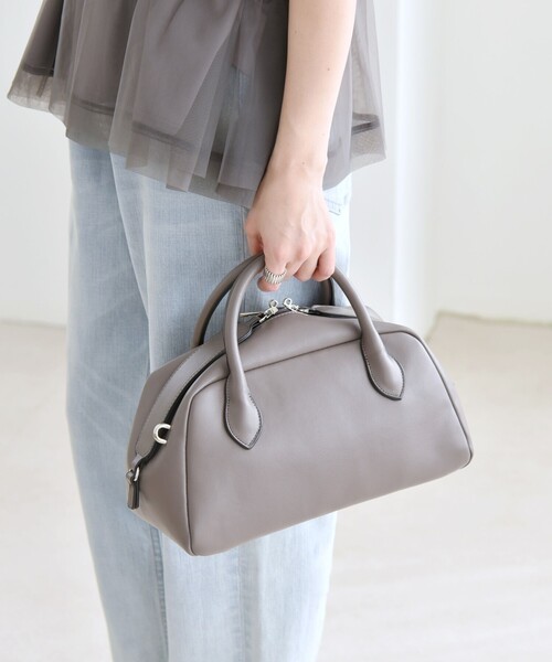 quaranciel(カランシエル)の「quaranciel: ダブルジップ デザイン ボストン ショルダー バッグ(ショルダーバッグ・レディース・ブラック/チャコールグレー/ブラウン・ONE SIZE)」の6枚目の写真