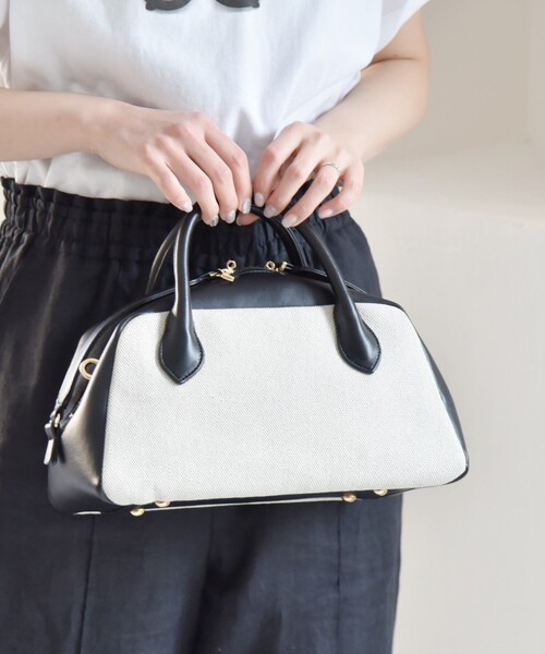 quaranciel(カランシエル)の「quaranciel: ダブルジップ デザイン ボストン ショルダー バッグ(ショルダーバッグ・レディース・ブラック/チャコールグレー/ブラウン・ONE SIZE)」の14枚目の写真