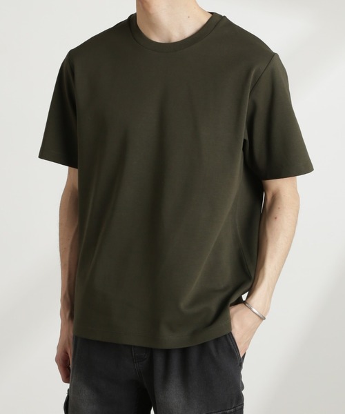 NANO universe(ナノユニバース)の「ダブルスムースクルーネックTシャツ 半袖(Tシャツ/カットソー・メンズ・ダークグレー/ホワイト/カーキ/ブラック・XL/L/M/S)」の4枚目の写真