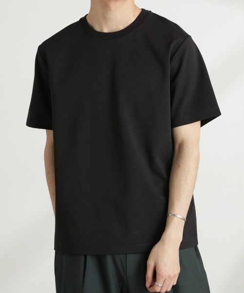 NANO universe(ナノユニバース)の「ダブルスムースクルーネックTシャツ 半袖(Tシャツ/カットソー・メンズ・ダークグレー/ホワイト/カーキ/ブラック・XL/L/M/S)」の1枚目の写真