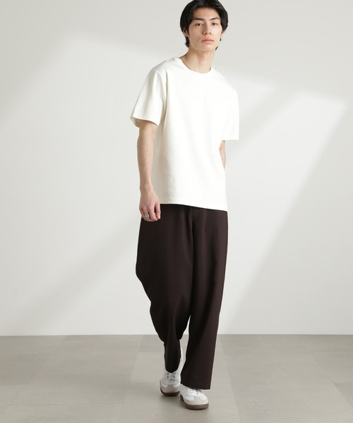 NANO universe(ナノユニバース)の「ダブルスムースクルーネックTシャツ 半袖(Tシャツ/カットソー・メンズ・ダークグレー/ホワイト/カーキ/ブラック・XL/L/M/S)」の14枚目の写真