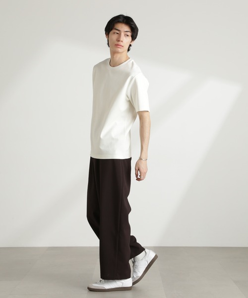 NANO universe(ナノユニバース)の「ダブルスムースクルーネックTシャツ 半袖(Tシャツ/カットソー・メンズ・ダークグレー/ホワイト/カーキ/ブラック・XL/L/M/S)」の16枚目の写真