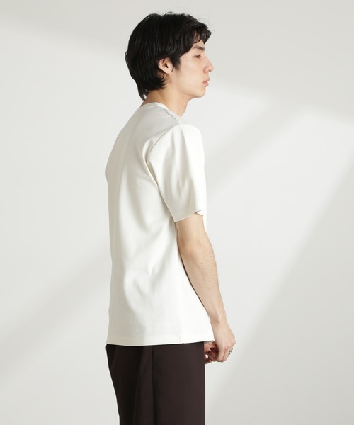 NANO universe(ナノユニバース)の「ダブルスムースクルーネックTシャツ 半袖(Tシャツ/カットソー・メンズ・ダークグレー/ホワイト/カーキ/ブラック・XL/L/M/S)」の13枚目の写真