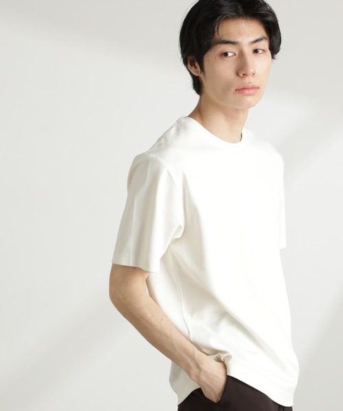 NANO universe(ナノユニバース)の「ダブルスムースクルーネックTシャツ 半袖(Tシャツ/カットソー・メンズ・ダークグレー/ホワイト/カーキ/ブラック・XL/L/M/S)」の12枚目の写真