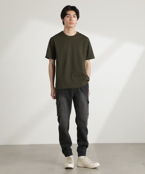 NANO universe(ナノユニバース)の「ダブルスムースクルーネックTシャツ 半袖(Tシャツ/カットソー・メンズ・ダークグレー/ホワイト/カーキ/ブラック・XL/L/M/S)」の22枚目の写真