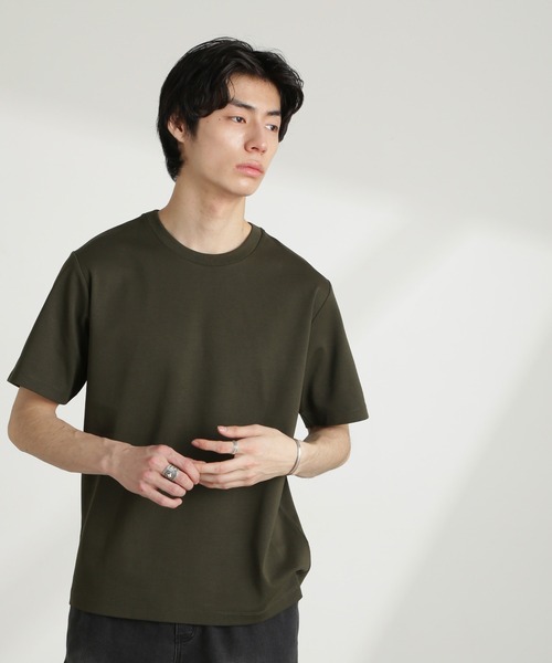 NANO universe(ナノユニバース)の「ダブルスムースクルーネックTシャツ 半袖(Tシャツ/カットソー・メンズ・ダークグレー/ホワイト/カーキ/ブラック・XL/L/M/S)」の18枚目の写真