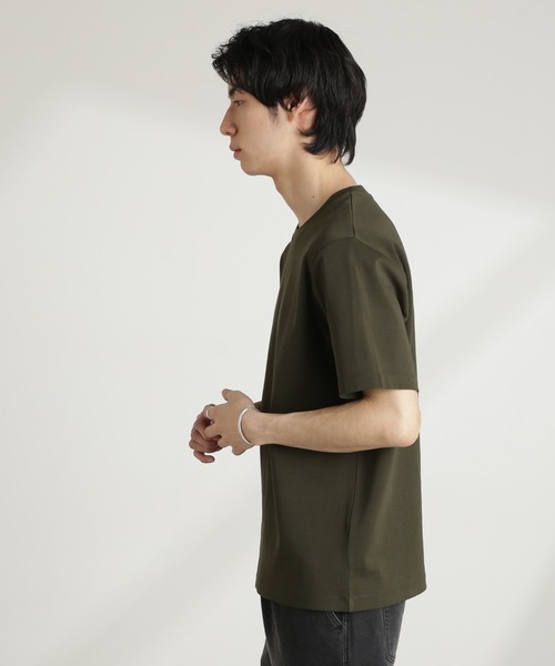 NANO universe(ナノユニバース)の「ダブルスムースクルーネックTシャツ 半袖(Tシャツ/カットソー・メンズ・ダークグレー/ホワイト/カーキ/ブラック・XL/L/M/S)」の19枚目の写真