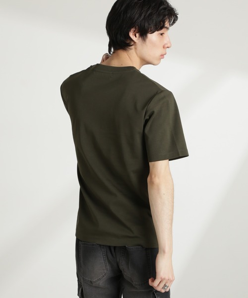 NANO universe(ナノユニバース)の「ダブルスムースクルーネックTシャツ 半袖(Tシャツ/カットソー・メンズ・ダークグレー/ホワイト/カーキ/ブラック・XL/L/M/S)」の20枚目の写真