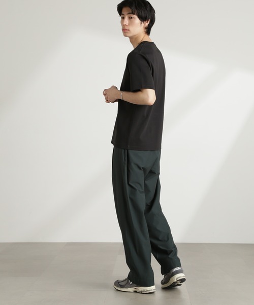 NANO universe(ナノユニバース)の「ダブルスムースクルーネックTシャツ 半袖(Tシャツ/カットソー・メンズ・ダークグレー/ホワイト/カーキ/ブラック・XL/L/M/S)」の8枚目の写真