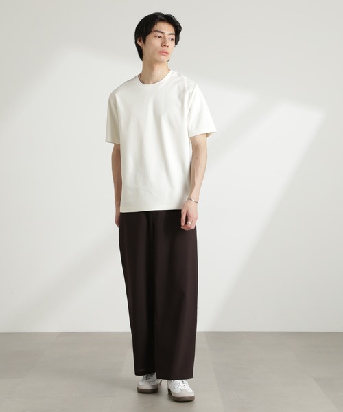 NANO universe(ナノユニバース)の「ダブルスムースクルーネックTシャツ 半袖(Tシャツ/カットソー・メンズ・ダークグレー/ホワイト/カーキ/ブラック・XL/L/M/S)」の15枚目の写真