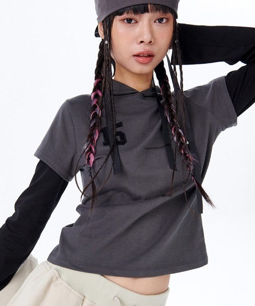 A'GEM/9 × .kom 「runningHIGH/ランニングハイ」 SHIRTS LAYERED H/S TEE/シャツレイヤード半袖Tシャツ A'GEM/9 × .kom 『runningHIGH/ランニングハイ』 LAYERED SLEEVE