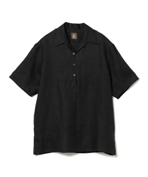 BEAMS F（ビームスエフ）の「【別注】Paul Stuart / リネン ハーフスリーブ プルオーバーシャツ（シャツ/ブラウス・メンズ・レッド系その他/ブラウン/ブラック・48/44/50/46）」の4枚目の写真