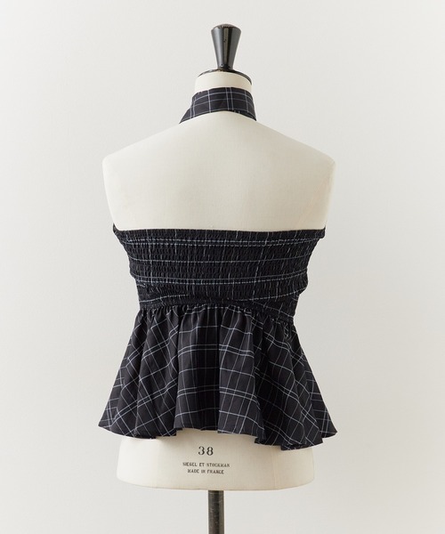 ROOPTOKYO（ループトウキョウ）の「チェック柄ペプラムベアトップス（チューブトップ・レディース・ブルー/ブラック/アイボリー・FREE）」の10枚目の写真
