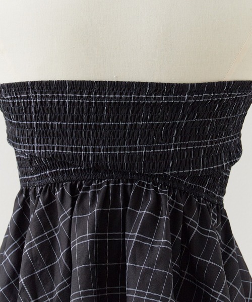 ROOPTOKYO（ループトウキョウ）の「チェック柄ペプラムベアトップス（チューブトップ・レディース・ブルー/ブラック/アイボリー・FREE）」の8枚目の写真