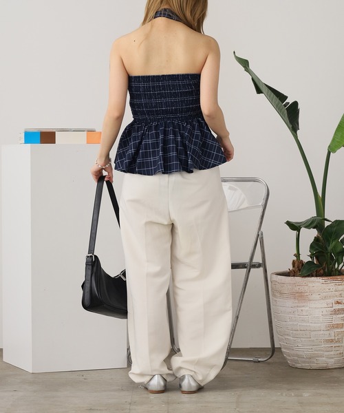 ROOPTOKYO（ループトウキョウ）の「チェック柄ペプラムベアトップス（チューブトップ・レディース・ブルー/ブラック/アイボリー・FREE）」の21枚目の写真