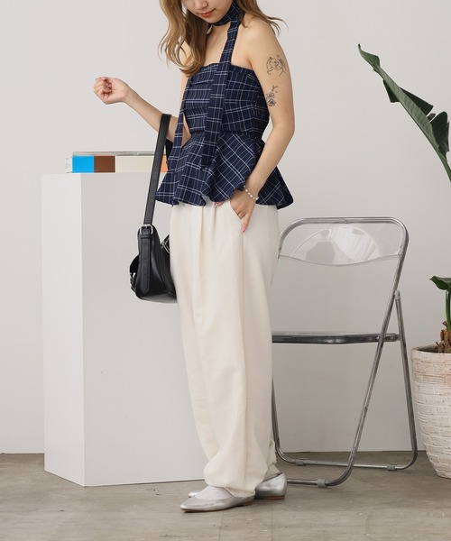 ROOPTOKYO（ループトウキョウ）の「チェック柄ペプラムベアトップス（チューブトップ・レディース・ブルー/ブラック/アイボリー・FREE）」の20枚目の写真