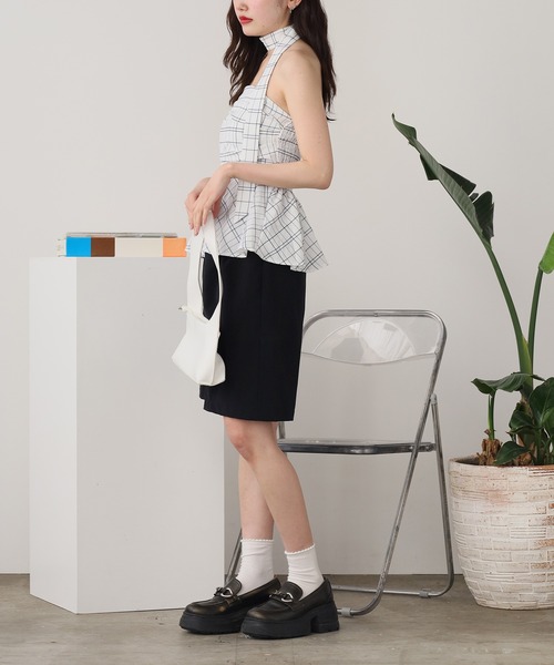 ROOPTOKYO（ループトウキョウ）の「チェック柄ペプラムベアトップス（チューブトップ・レディース・ブルー/ブラック/アイボリー・FREE）」の15枚目の写真