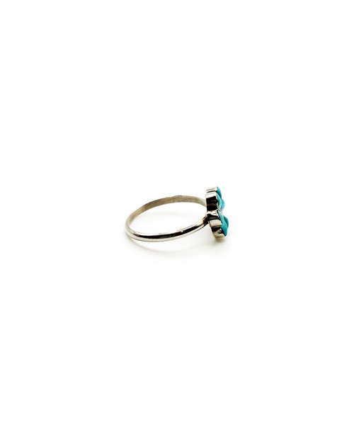 Indian Jewelry（インディアンジュエリー）の「THEATER シアター フラワーモチーフターコイズシルバーリング  Made in USA（リング・レディース・シルバー・#10/#13/#14）」の3枚目の写真