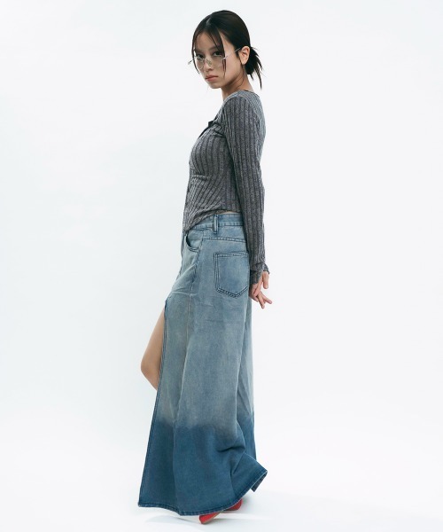 Clum(クルム)の「Light slub knit cardigan / ライトスラブニットカーディガン(カーディガン/ボレロ・レディース・ライトピンク/チャコールグレー/カーキオリーブ・MEDIUM/SMALL)」の13枚目の写真
