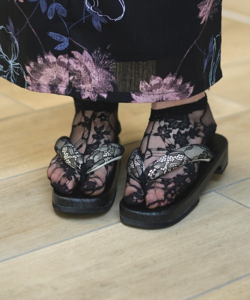 CELEN（セレン）の「【浴衣小物】ストレッチレース足袋 単品（和装小物・レディース・ホワイト/ブラック・FREE）」の2枚目の写真