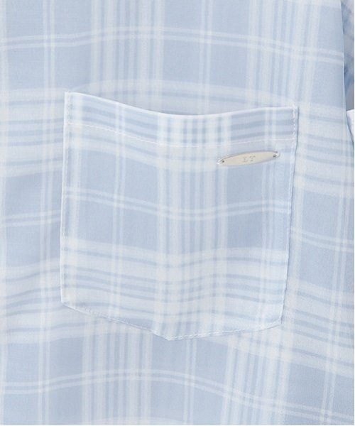 LOVETOXIC（ラブトキシック）の「チェックシアーシャツ（シャツ/ブラウス・キッズ・ブラック/オフホワイト/サックスブルー・M:150cm/S:140cm/L:160cm）」の12枚目の写真