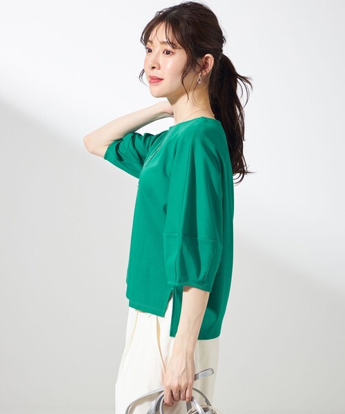 ANY SIS(エニィスィス)の「スーピマスムース クロップド Tシャツ(Tシャツ/カットソー・レディース・アイボリー系/レッド系/ホワイト系1/ライトイエロー系/グリーン系/ダルブルー系/グレー系1/ブラック系・2)」の20枚目の写真