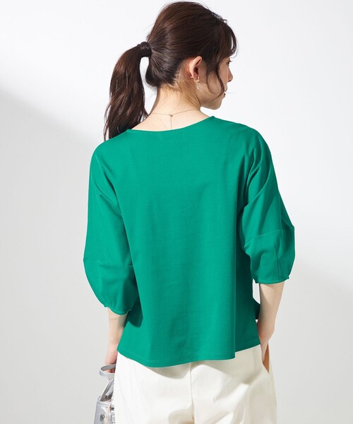 ANY SIS(エニィスィス)の「スーピマスムース クロップド Tシャツ(Tシャツ/カットソー・レディース・アイボリー系/レッド系/ホワイト系1/ライトイエロー系/グリーン系/ダルブルー系/グレー系1/ブラック系・2)」の21枚目の写真