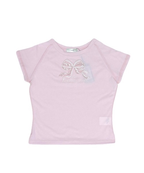 PAIN(ペイン)の「スパンコールリボンTシャツ(Tシャツ/カットソー・レディース・ホワイト/ブラック/ピンク・FREE)」の8枚目の写真