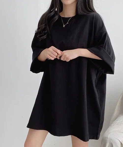 NinaetLina(ニナエリナ)の「フルムーンプリントオーバーサイズTシャツ(Tシャツ/カットソー・レディース・ホワイト/ブラック/ブルー/チャコールグレー・FREE)」の9枚目の写真