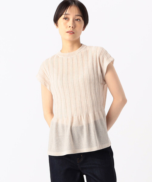 COMME CA（コムサ）の「スパークレーヨンポリエステル プルオーバー（ニット/セーター・レディース・ホワイト/ベージュ・9号/11号）」の2枚目の写真