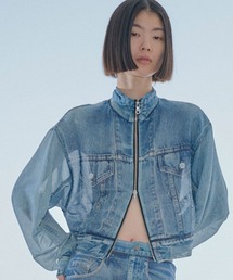 THINGS THAT MATTER | DENIM PRINT SHEER BLOUSON / デニムプリントシアーブルゾン(ブルゾン)