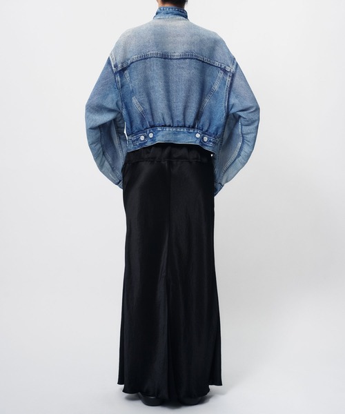 THINGS THAT MATTER（シングス ザット マター）の「DENIM PRINT SHEER BLOUSON / デニムプリントシアーブルゾン（ブルゾン・レディース・ブルー・FREE）」の3枚目の写真