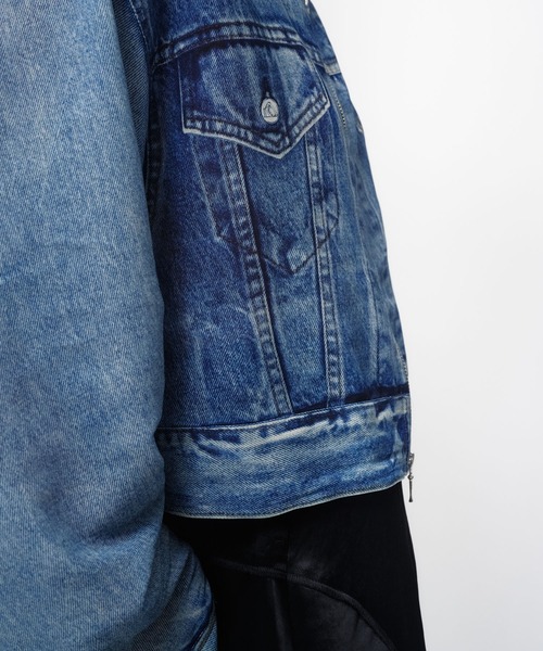 DENIM PRINT SHEER BLOUSON / デニムプリントシアーブルゾン