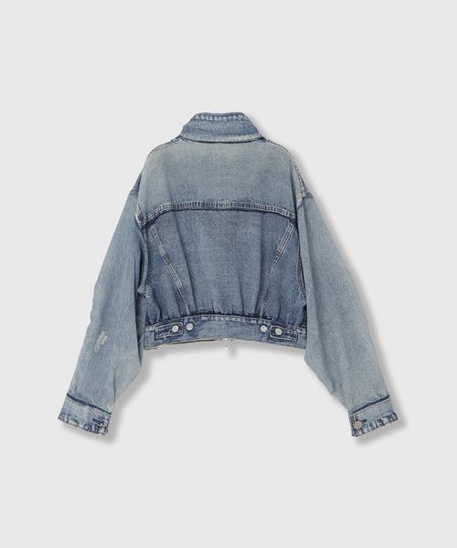 THINGS THAT MATTER（シングス ザット マター）の「DENIM PRINT SHEER BLOUSON / デニムプリントシアーブルゾン（ブルゾン・レディース・ブルー・FREE）」の12枚目の写真
