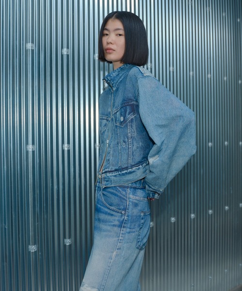 DENIM PRINT SHEER BLOUSON / デニムプリントシアーブルゾン