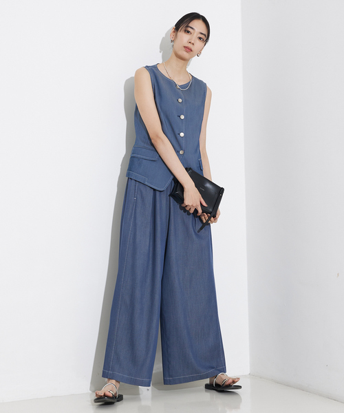 qualite(カリテ)の「テンセルデニムパンツ(その他パンツ・レディース・アイボリー/ブルー・38/36/34)」の8枚目の写真