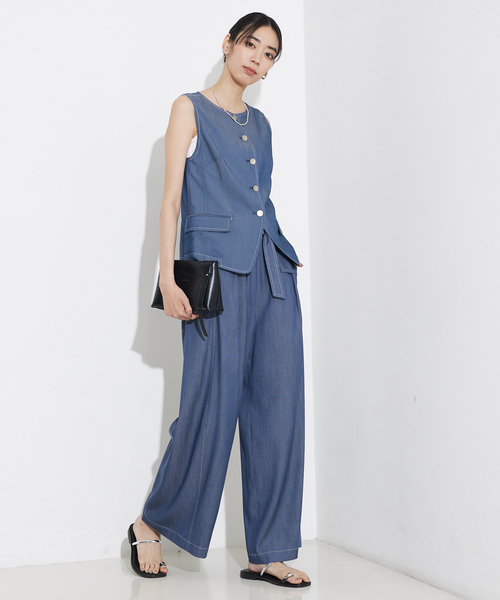 qualite(カリテ)の「テンセルデニムパンツ(その他パンツ・レディース・アイボリー/ブルー・38/36/34)」の14枚目の写真