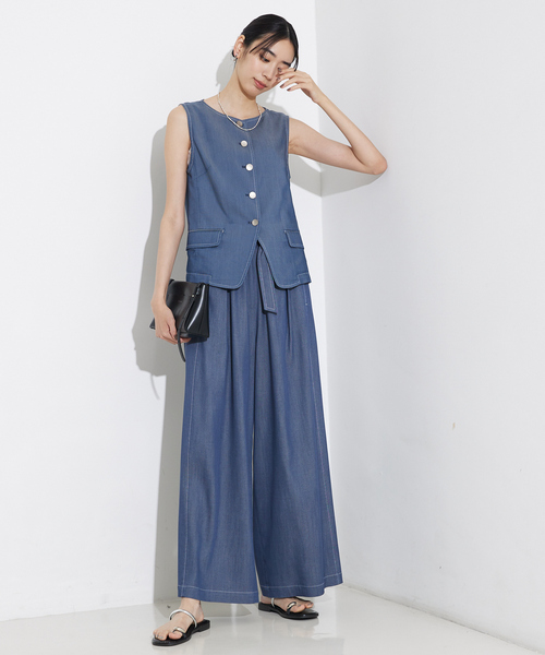 qualite(カリテ)の「テンセルデニムパンツ(その他パンツ・レディース・アイボリー/ブルー・38/36/34)」の18枚目の写真