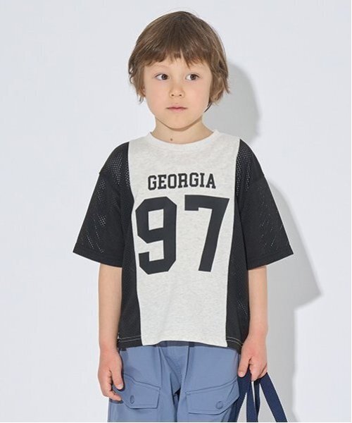 b・ROOM(ビールーム)の「【カイテキ天竺】バイカラービッグTシャツ【子供服】【キッズ】【男の子】【女の子】(Tシャツ/カットソー・キッズ・ホワイト系その他/パープル系その他/ダークブラウン/ターコイズブルー・140cm/120cm/150cm/100cm/110cm/130cm)」の2枚目の写真