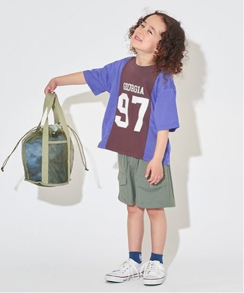 b・ROOM(ビールーム)の「【カイテキ天竺】バイカラービッグTシャツ【子供服】【キッズ】【男の子】【女の子】(Tシャツ/カットソー・キッズ・ホワイト系その他/パープル系その他/ダークブラウン/ターコイズブルー・140cm/120cm/150cm/100cm/110cm/130cm)」の21枚目の写真
