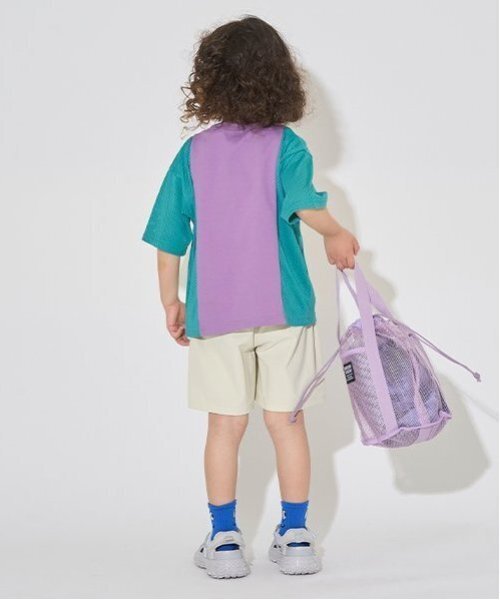 b・ROOM(ビールーム)の「【カイテキ天竺】バイカラービッグTシャツ【子供服】【キッズ】【男の子】【女の子】(Tシャツ/カットソー・キッズ・ホワイト系その他/パープル系その他/ダークブラウン/ターコイズブルー・140cm/120cm/150cm/100cm/110cm/130cm)」の9枚目の写真