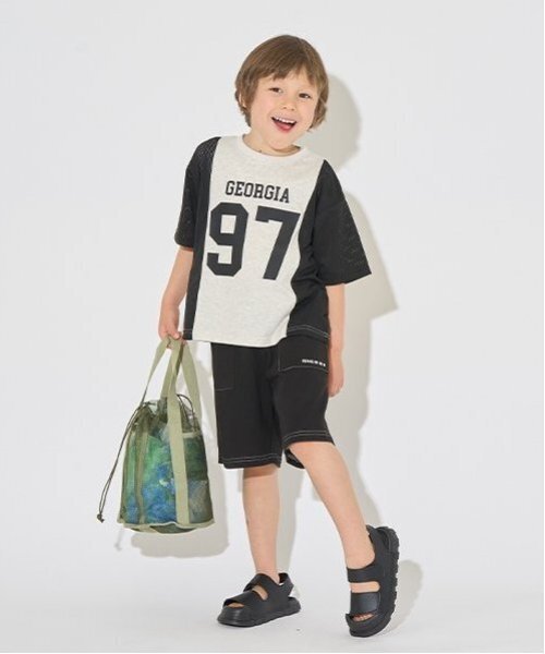 b・ROOM(ビールーム)の「【カイテキ天竺】バイカラービッグTシャツ【子供服】【キッズ】【男の子】【女の子】(Tシャツ/カットソー・キッズ・ホワイト系その他/パープル系その他/ダークブラウン/ターコイズブルー・140cm/120cm/150cm/100cm/110cm/130cm)」の10枚目の写真